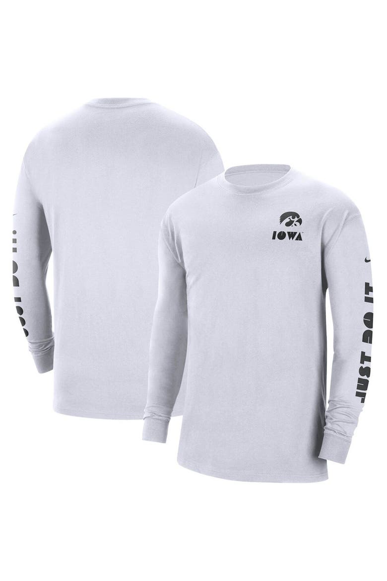 Men's Nike White Iowa Hawkeyes Heritage Max 90 Long Sleeve T-Shirt, Main, color, White