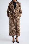 KIM SHUI Ashlyn Oversized Leopard Faux Fur Coat