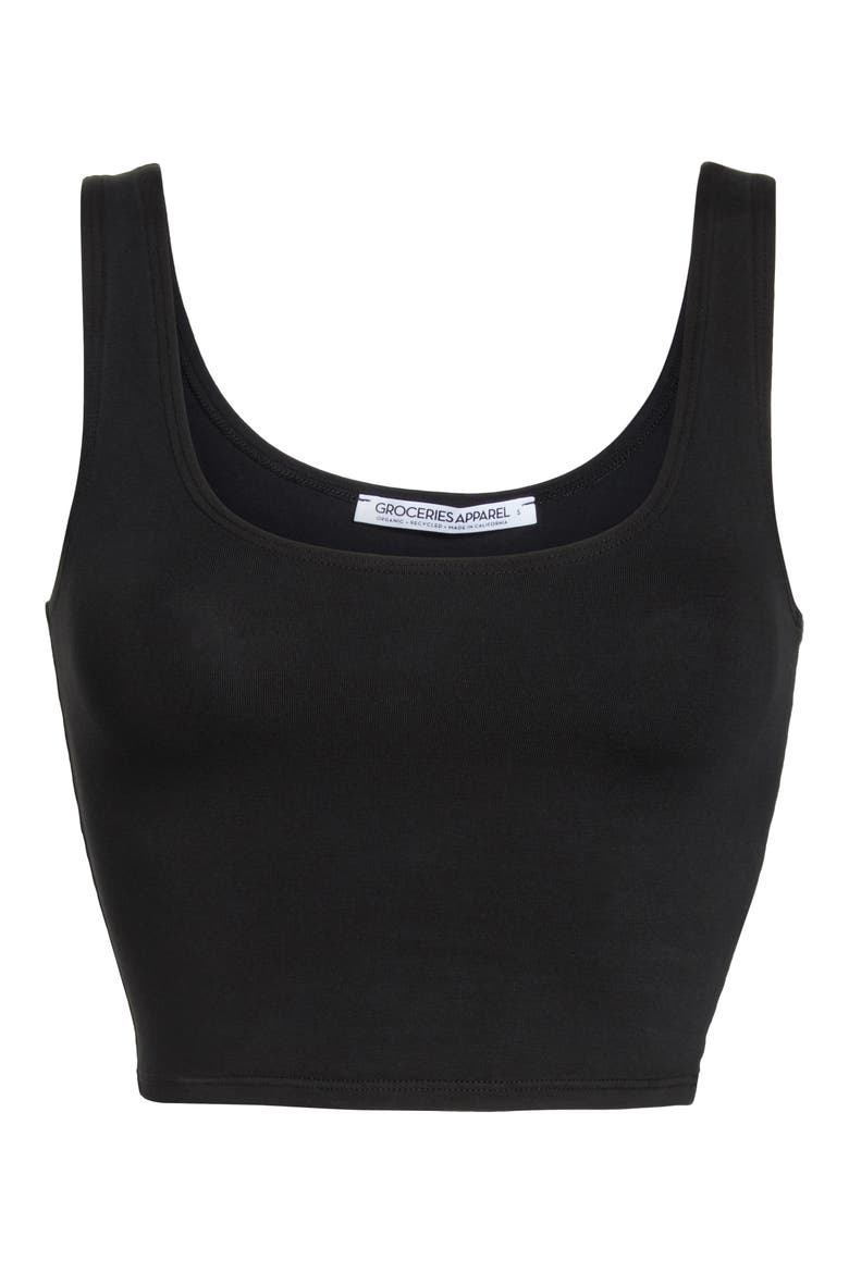 Fitted Crop Tank, Alternate, color, BLACK