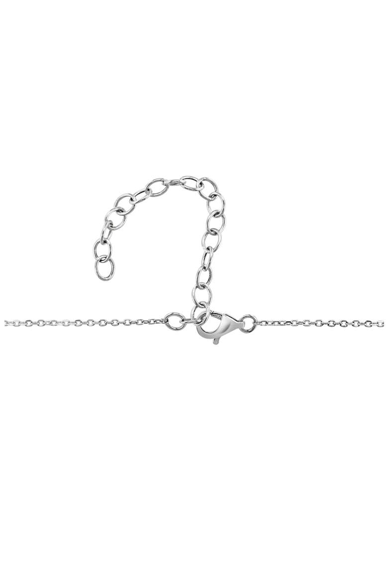 Sterling Silver White & Blue Sapphire Circle Pendant Necklace, Alternate, color, BLUE
