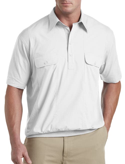 Harbor Bay by DXL Banded-Hem Polo Shirt in White  product