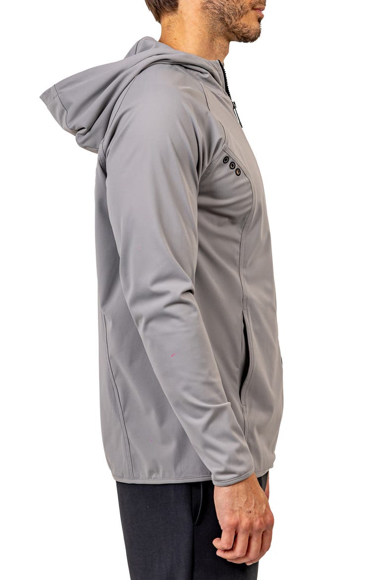 Athletic Full Zip Hoodie Sweater, Alternate, color, GREY