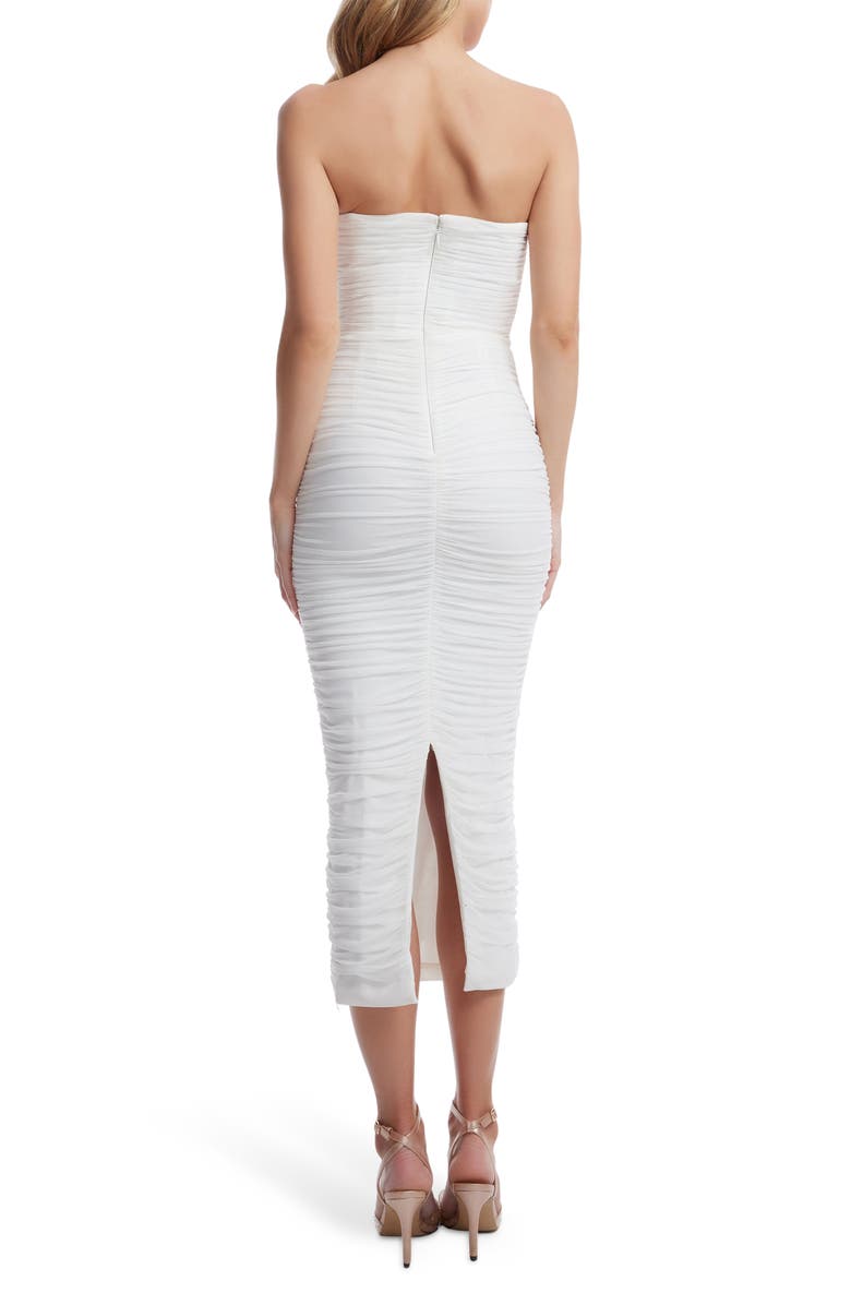 Dress the Population Ferra Strapless Cocktail Dress, Alternate, color, Off White
