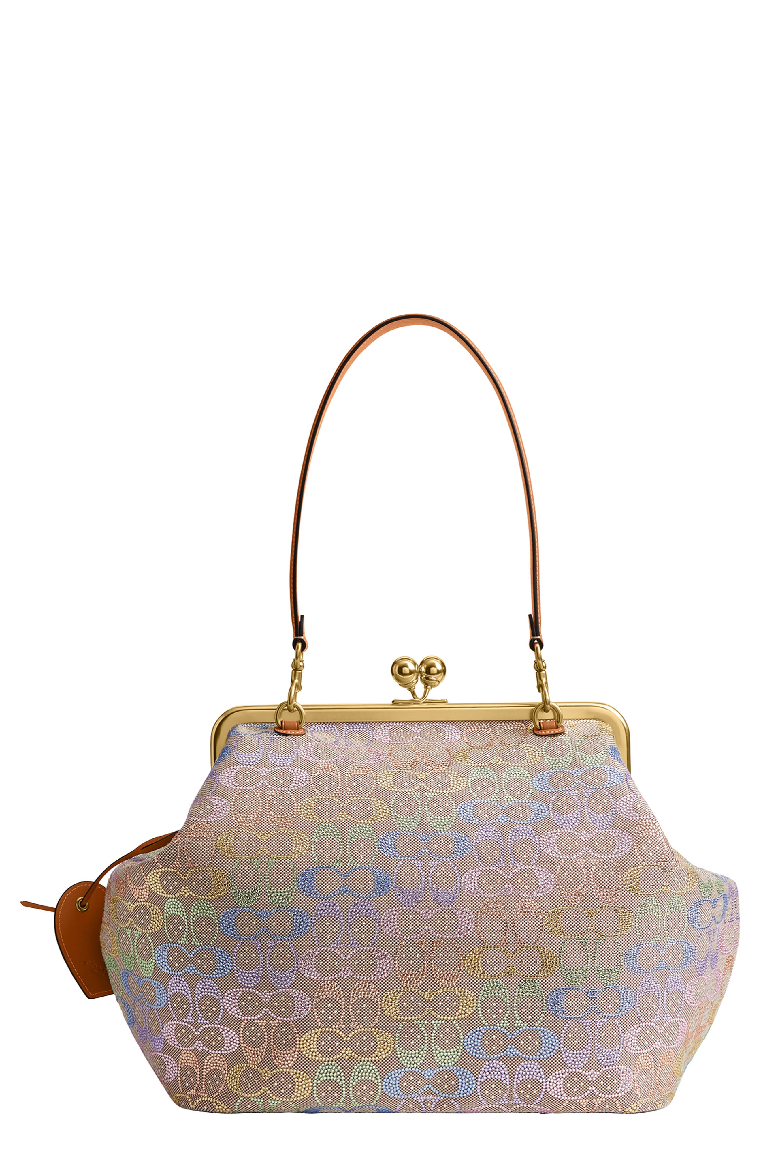 COACH Crystal Signature Jacquard Frame Bag, Main, color, 