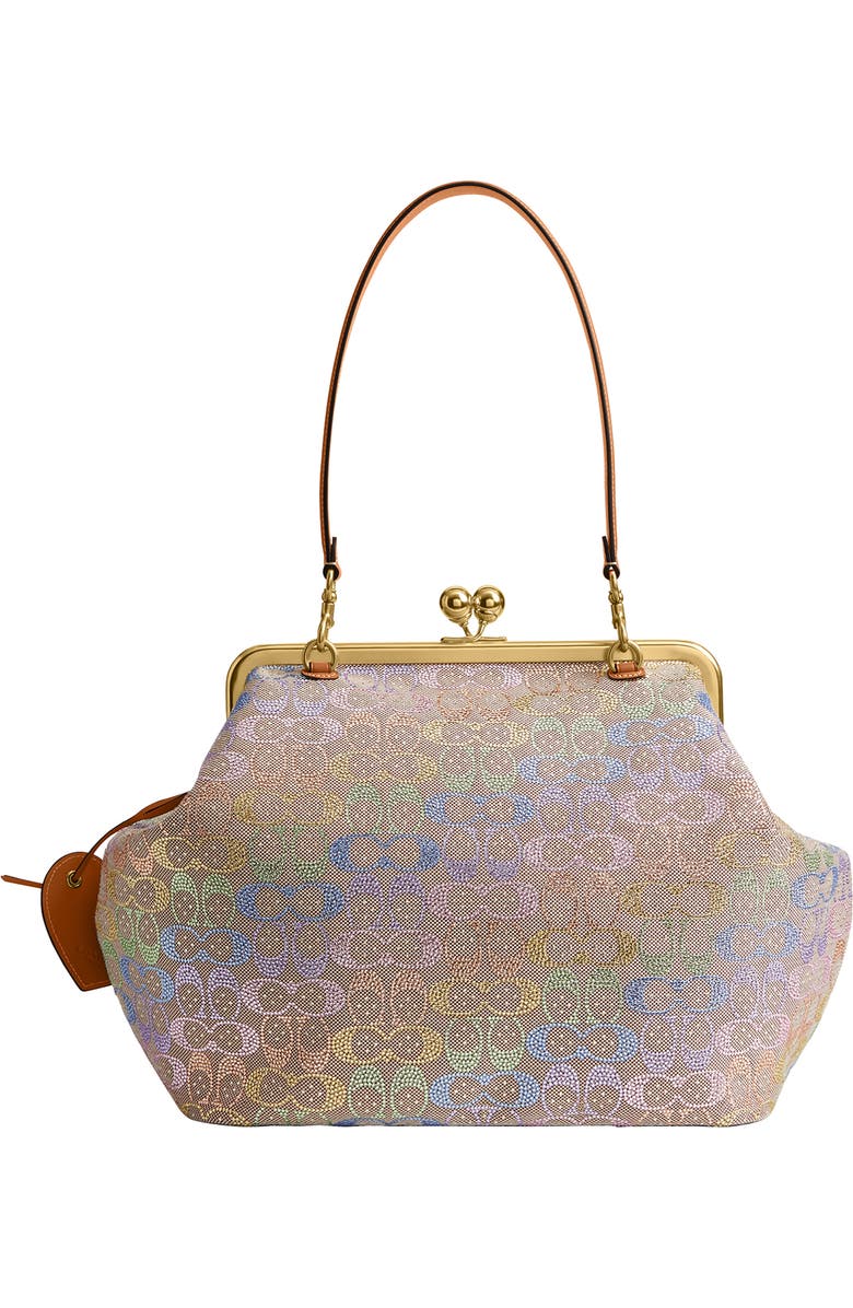 COACH Crystal Signature Jacquard Frame Bag, Main, color,