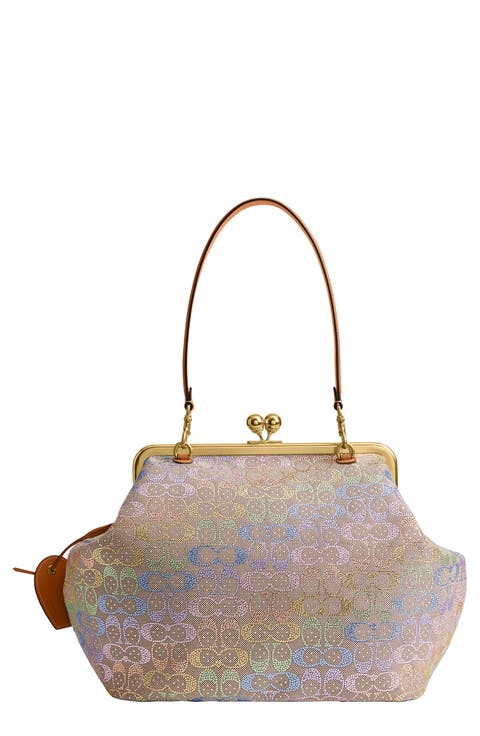 Crystal Signature Jacquard Frame Bag