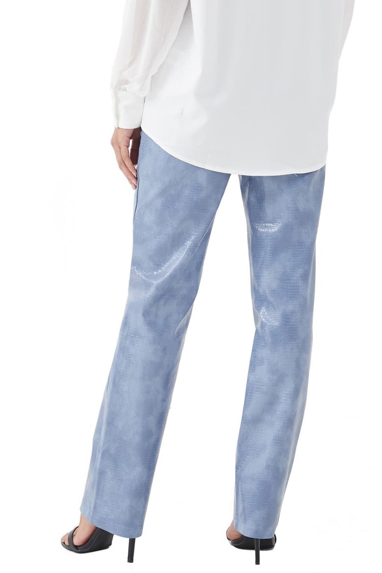 Helene Faux Crocodile Trousers, Alternate, color, BLUE CROC