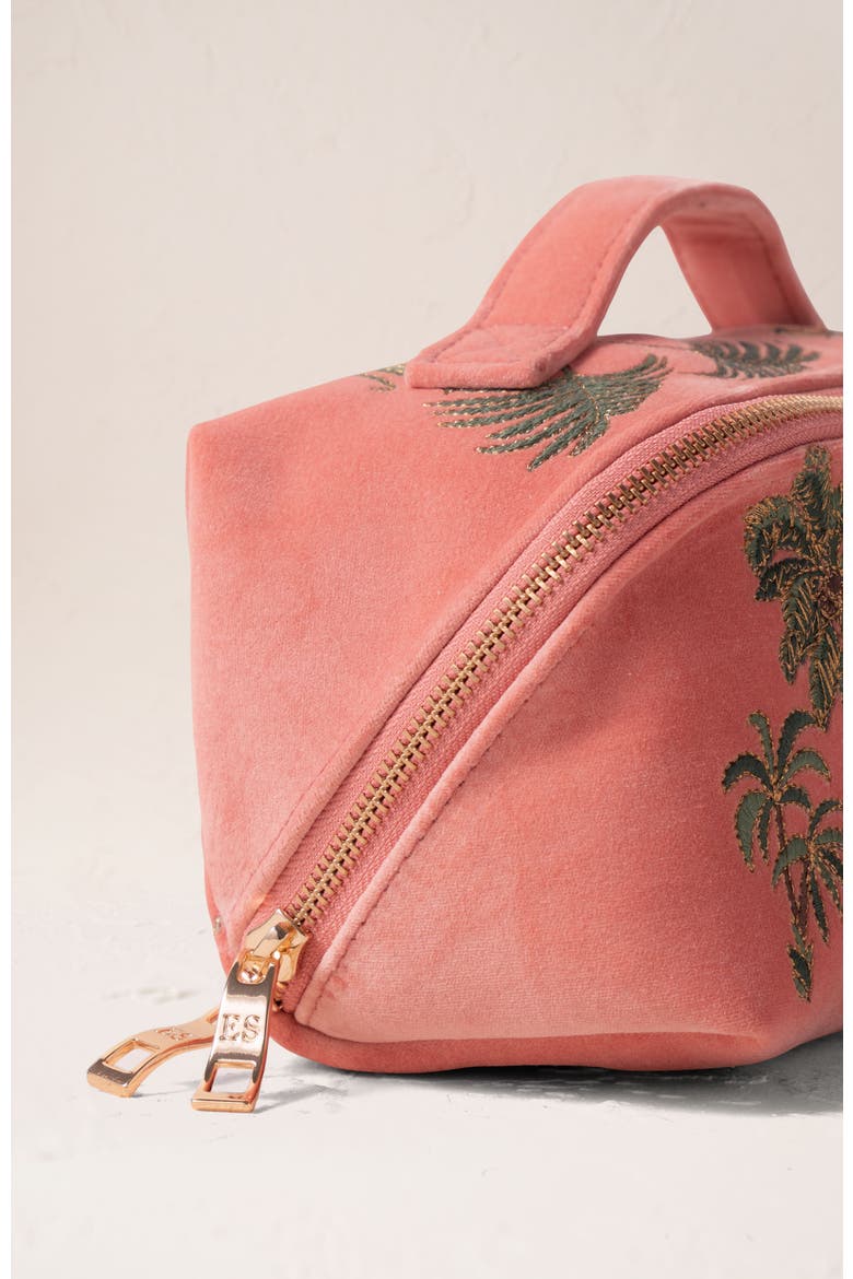 World Wildlife Velvet Open Flat Makeup Bag, Alternate, color, Coral