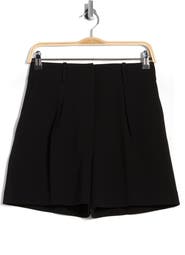 Theory High Waist Pleat Crepe Shorts