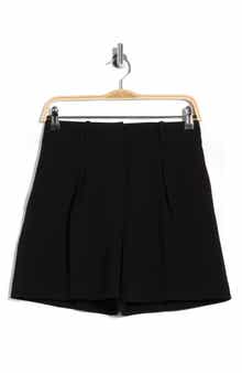 Theory High Waist Pleat Crepe Shorts