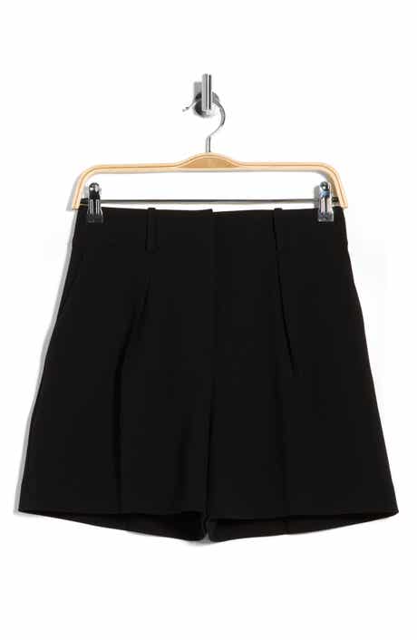 Theory High Waist Pleat Crepe Shorts