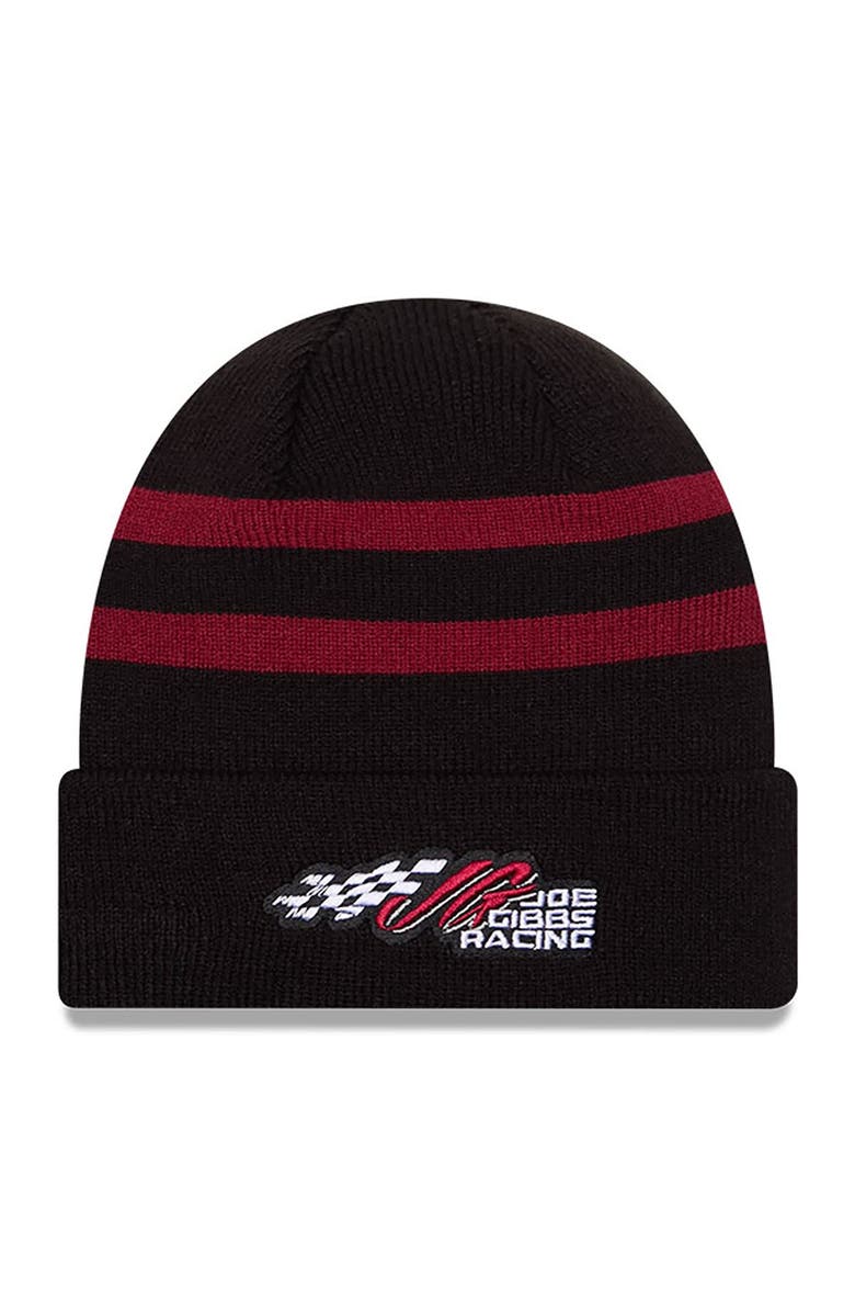 New Era Men's New Era Black/Cardinal Joe Gibbs Racing Cuffed Knit Hat, Main, color, Black