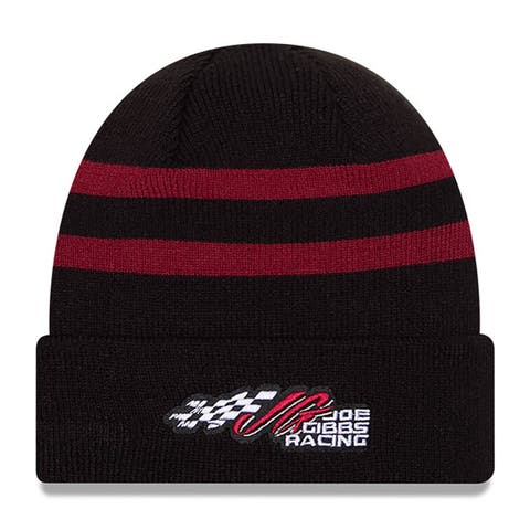 Men's New Era  Black/Cardinal Joe Gibbs Racing Cuffed Knit Hat