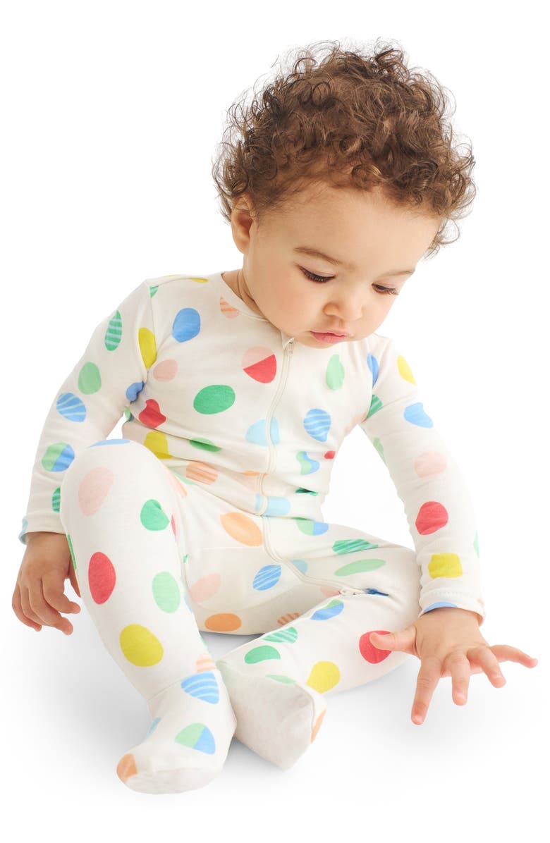 Primary Baby Organic Zip Footie In Seasonal Prints, Alternate, color,