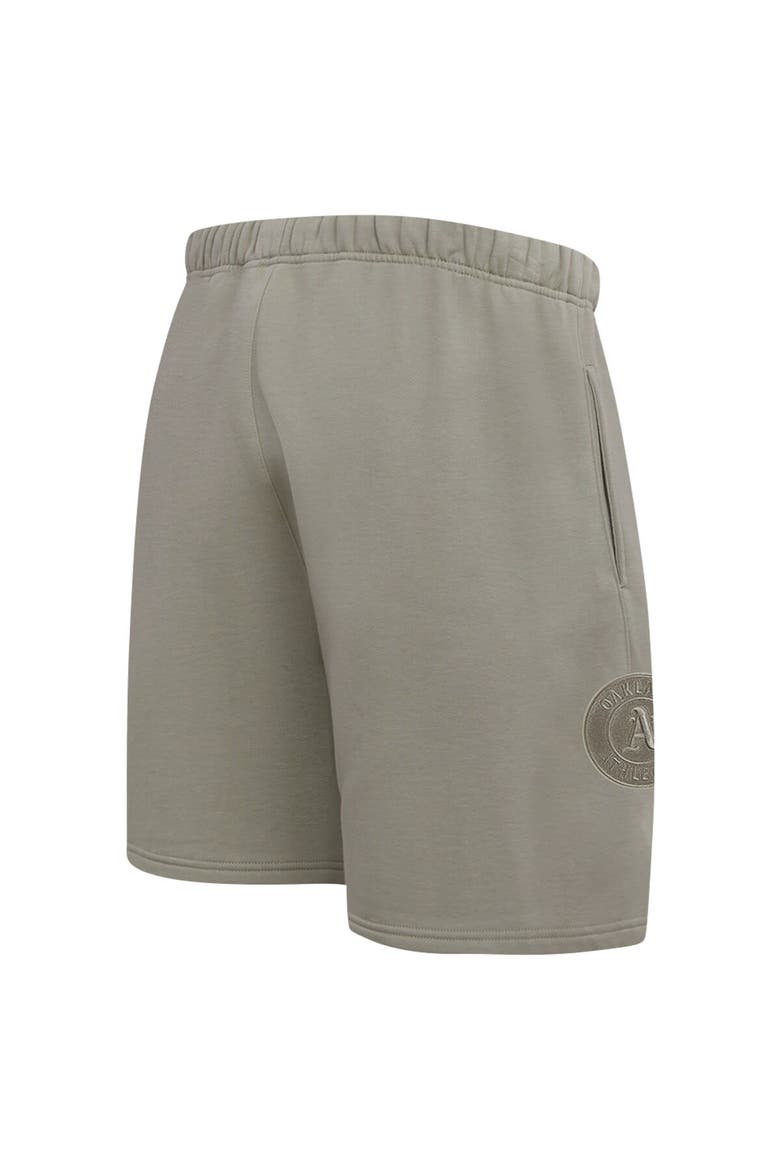 Men's Pro Standard Pewter Oakland Athletics Neutral Fleece Shorts, Alternate, color, Pewter