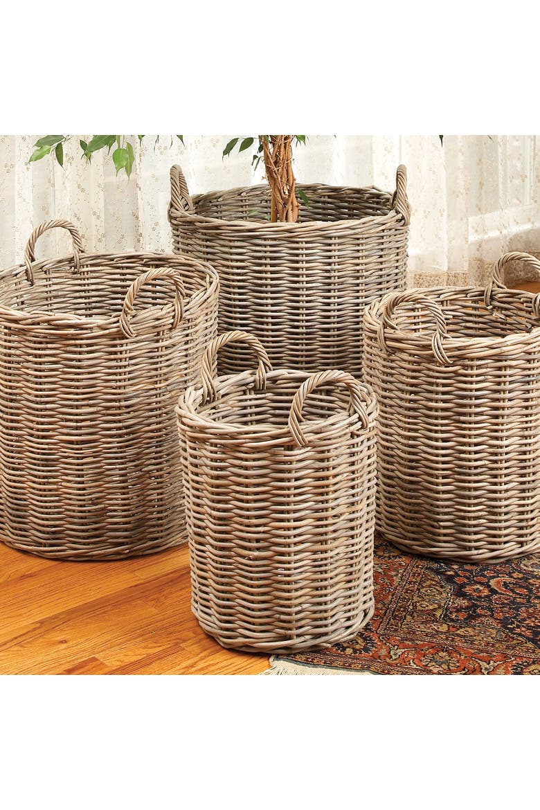 Normandy Round Baskets, Set Of 4, Alternate, color, Gray