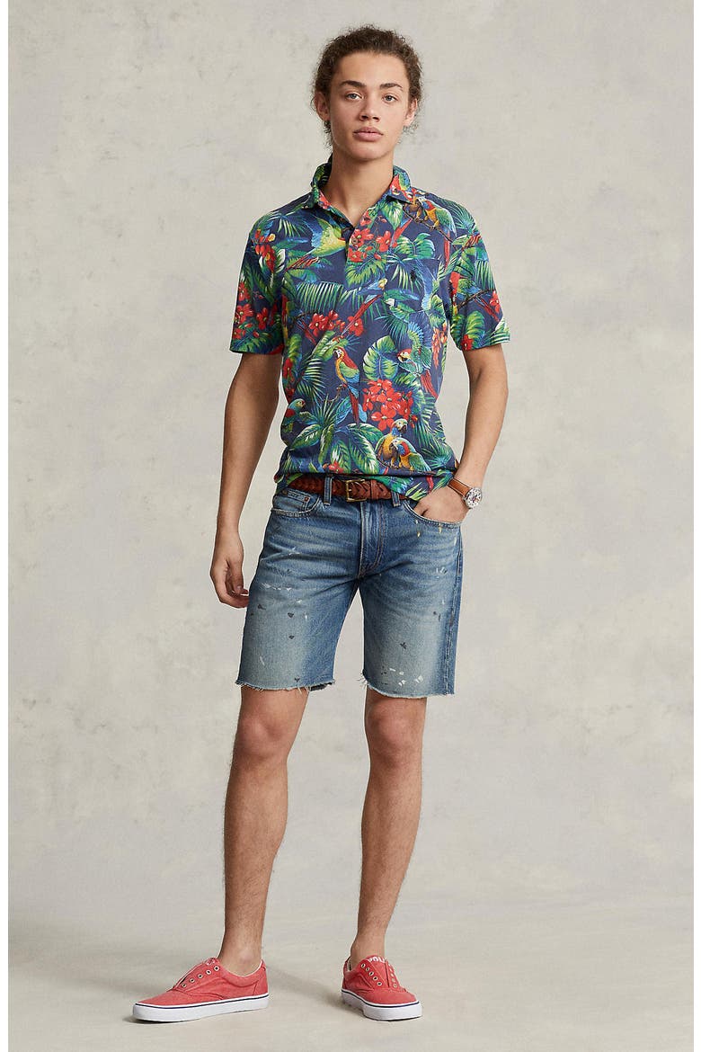 Classic Fit Tropical Print Cotton Polo, Alternate, color, PARROT WITH POLO