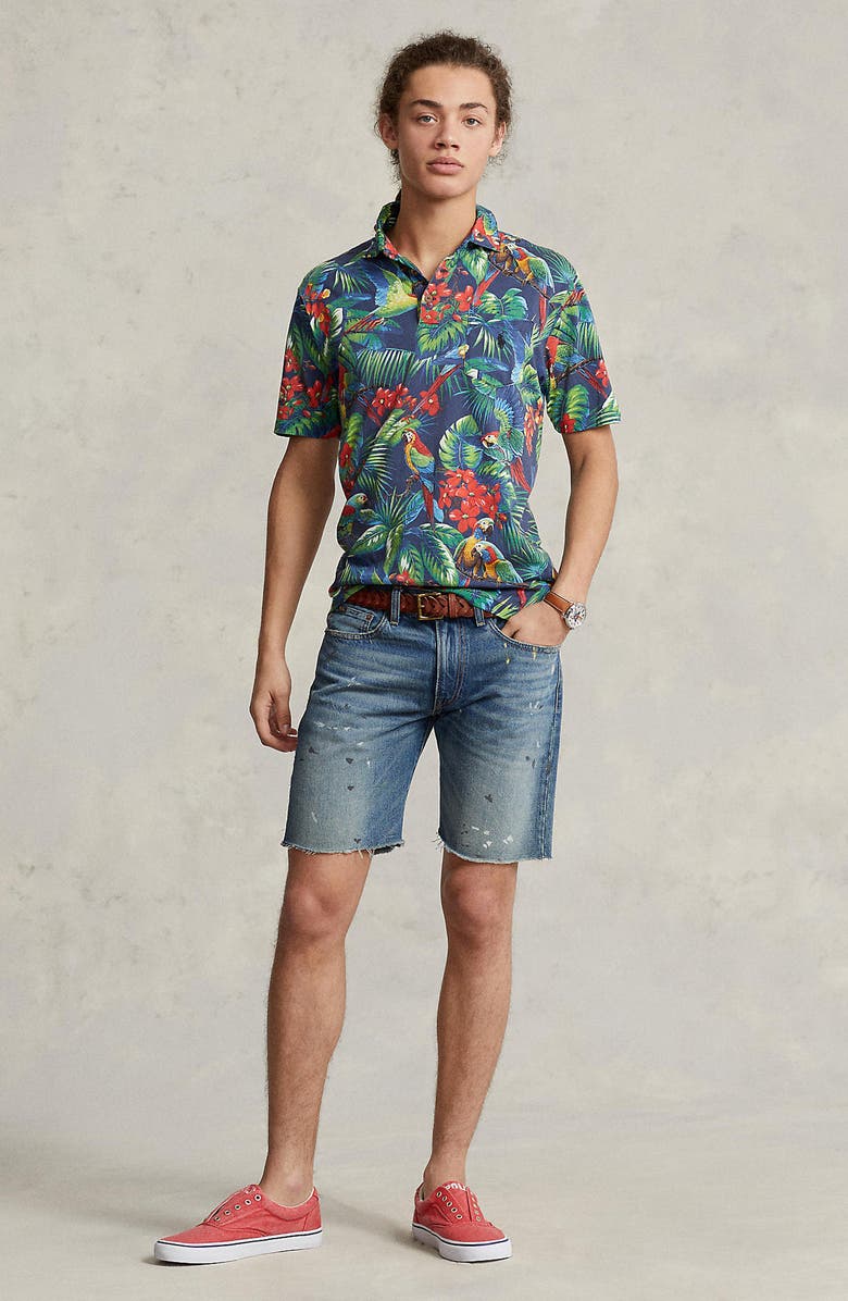 Polo Ralph Lauren Classic Fit Tropical Print Cotton Polo, Alternate, color, 