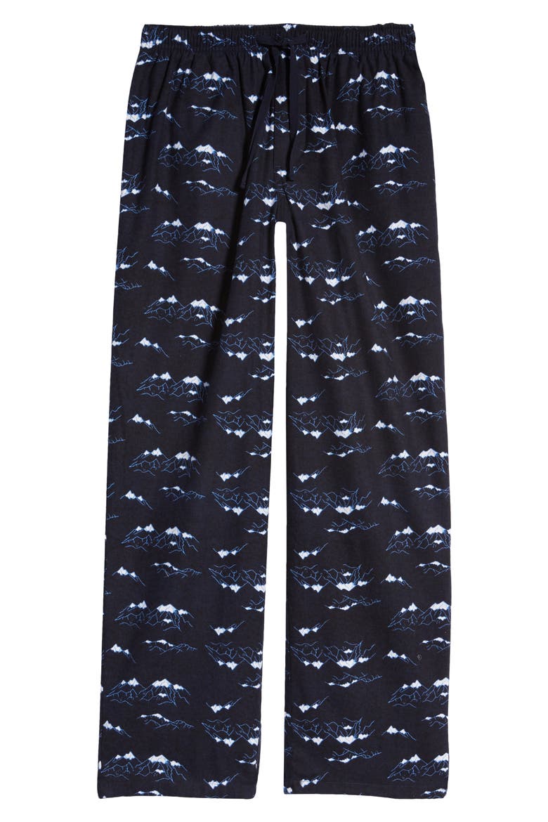 Flannel Pajama Pants, Alternate, color, NAVY HEATHER MOUNTAINS
