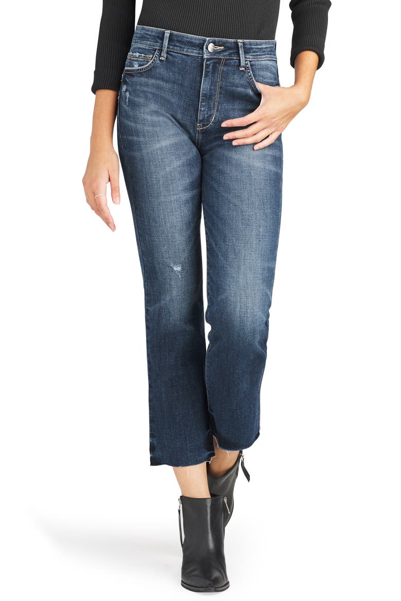 The Stiletto High Waist Crop Bootcut Jeans, Main, color, CRUISE