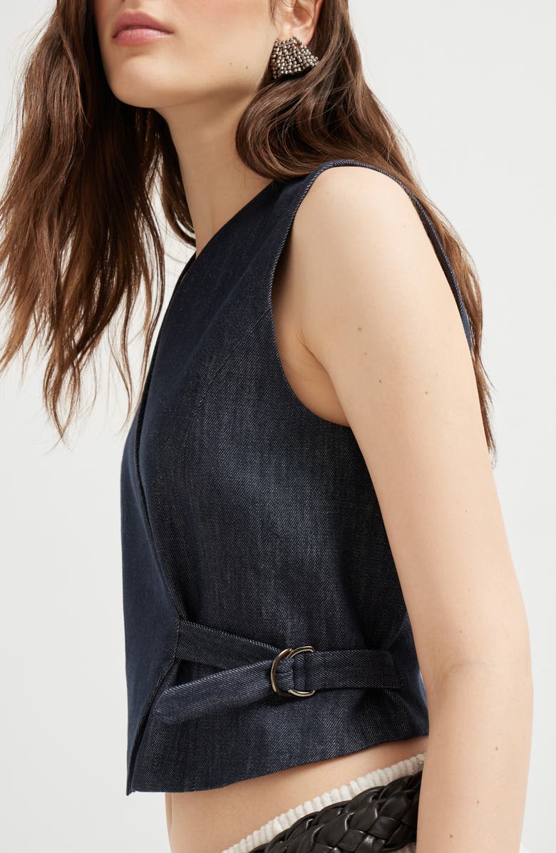 Brunello Cucinelli Vest with monili, Alternate, color, Dark Denim