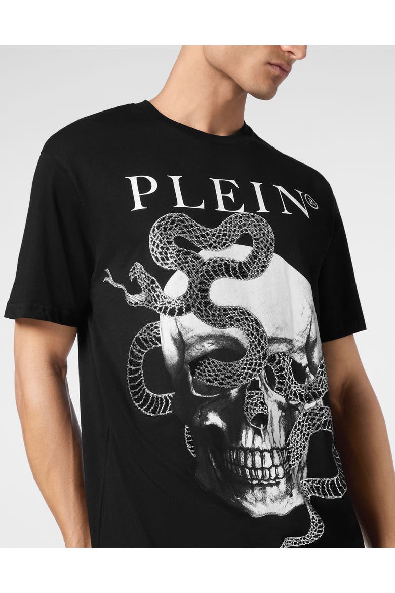 T-Shirt Round Neck Ss Stones Snake Men, Alternate, color, black