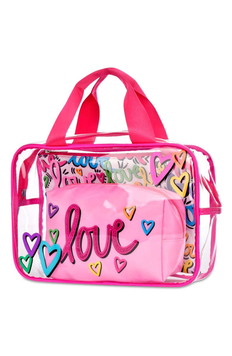 Iscream Kids' Corey Paige Love Letters Cosmetic Bag, Alternate, color, Multi Pink
