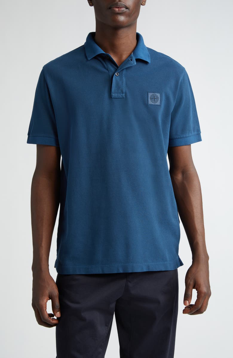 Stone Island Slim Fit Cotton Polo, Main, color, Dark Blue