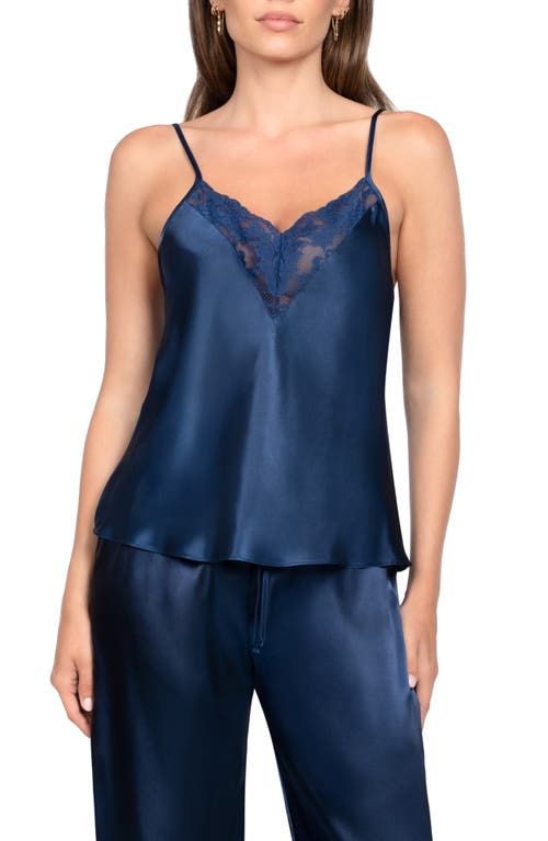 In Bloom By Jonquil Love Story Crop Satin Pajamas In Blue
