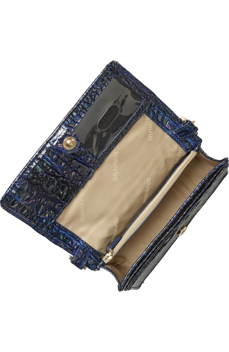 Brahmin Minuette Croc Embossed Leather Crossbody Bag, Alternate, color, Royal Blue Melbourne