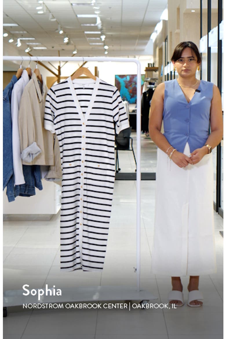 Stripe Henley Midi Dress video