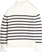 Court & Rowe Stripe Mock Neck Sweater