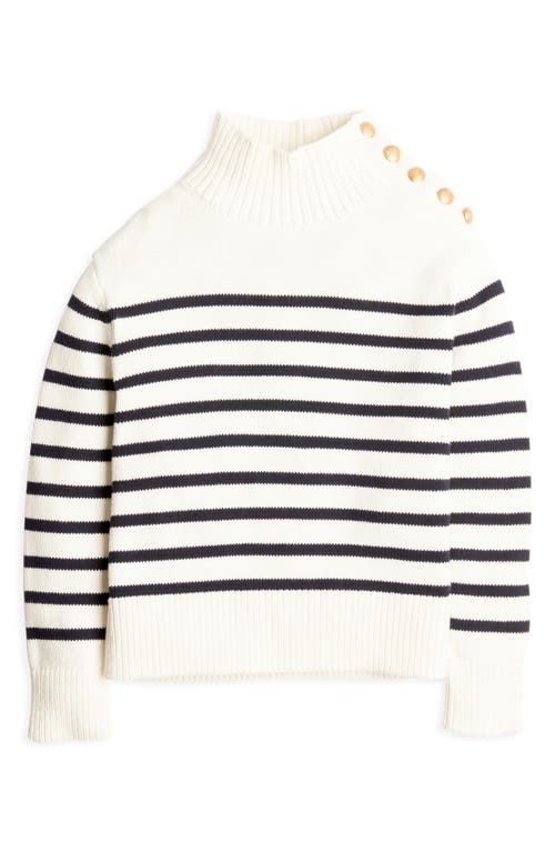 Court & Rowe Stripe Mock Neck Sweater In Multi