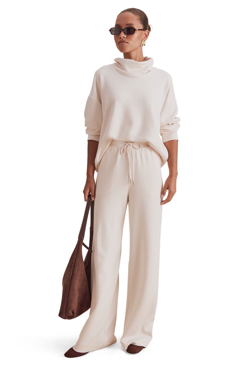 x Cellajaneblog Scuba Knit Turtleneck Sweatshirt, Alternate, color, PORCELAIN BEIGE