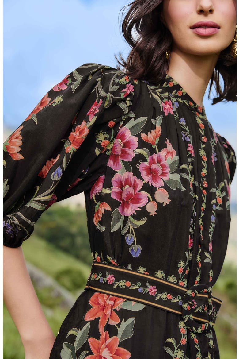 Belle Garden Print Minidress, Alternate, color, BELLE GARDEN BLACK