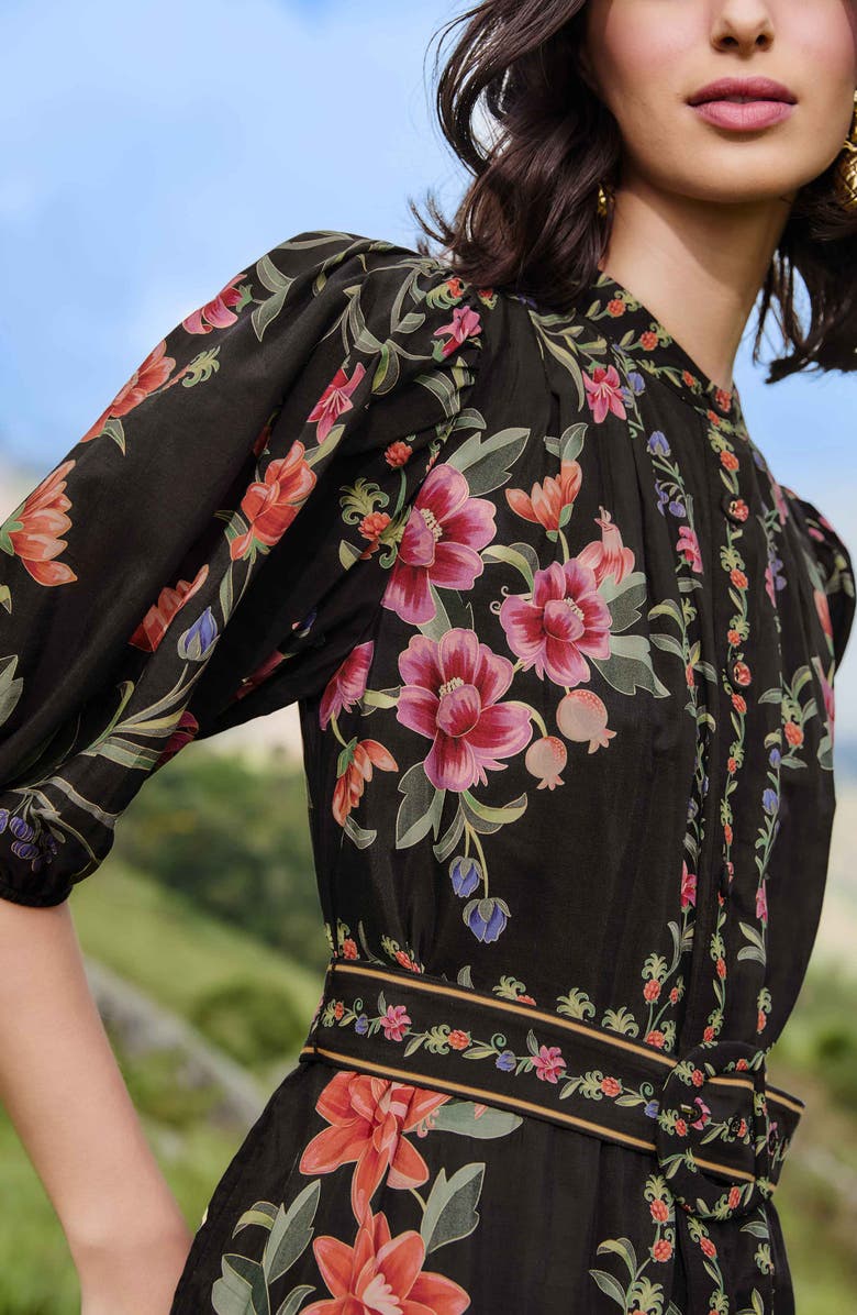 FARM Rio Belle Garden Print Minidress, Alternate, color, Belle Garden Black