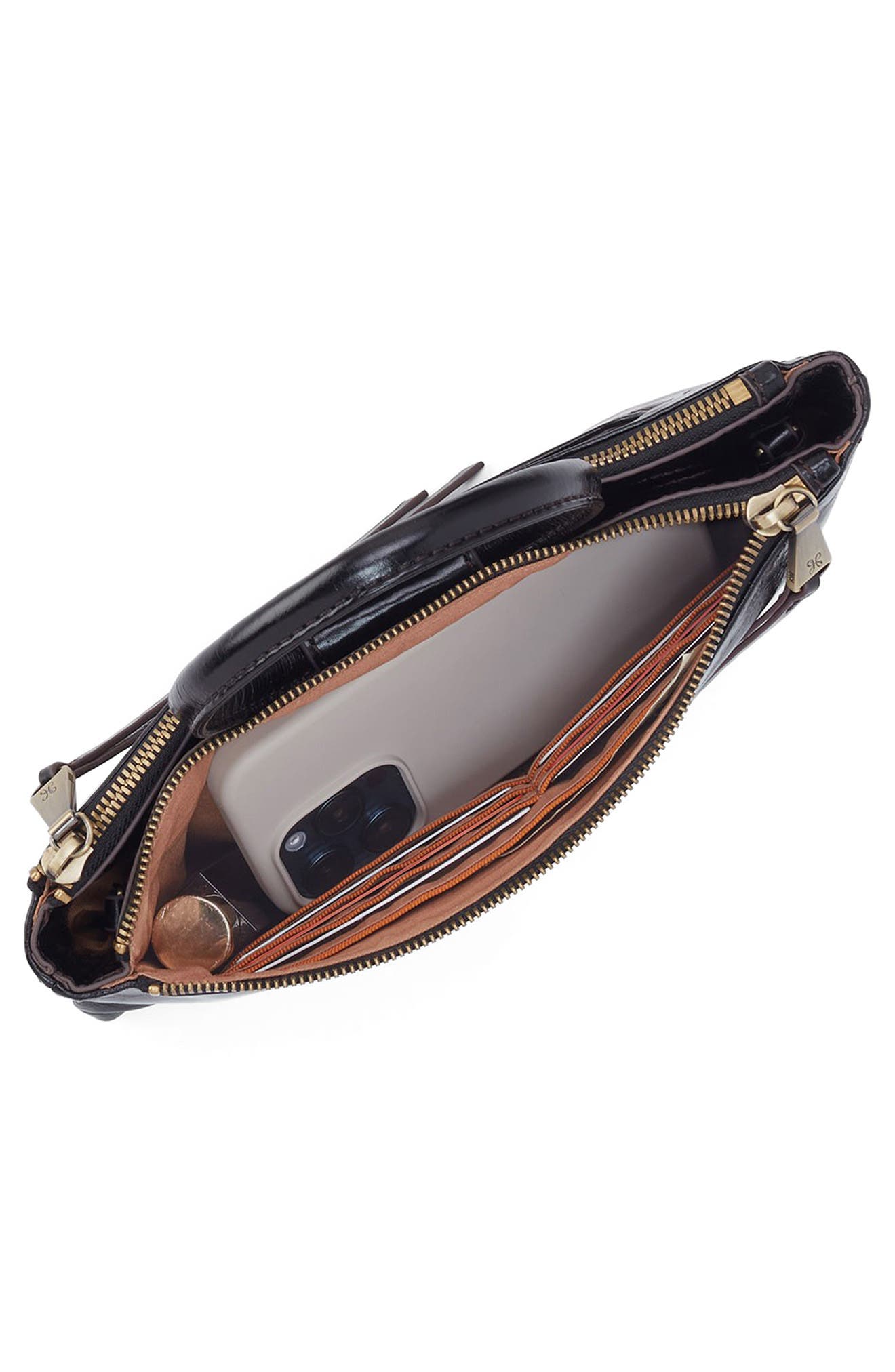 HOBO Sable Leather Crossbody Bag, Alternate, color, Black