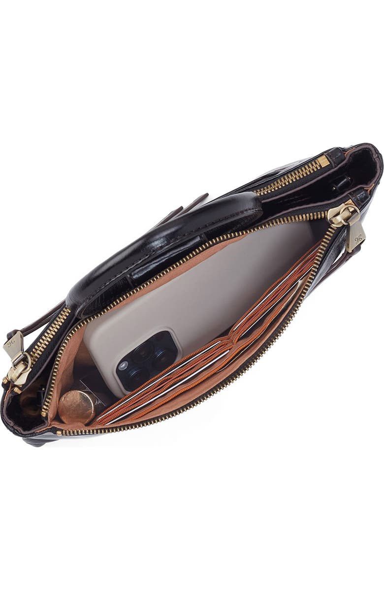 HOBO Sable Leather Crossbody Bag, Alternate, color, Black