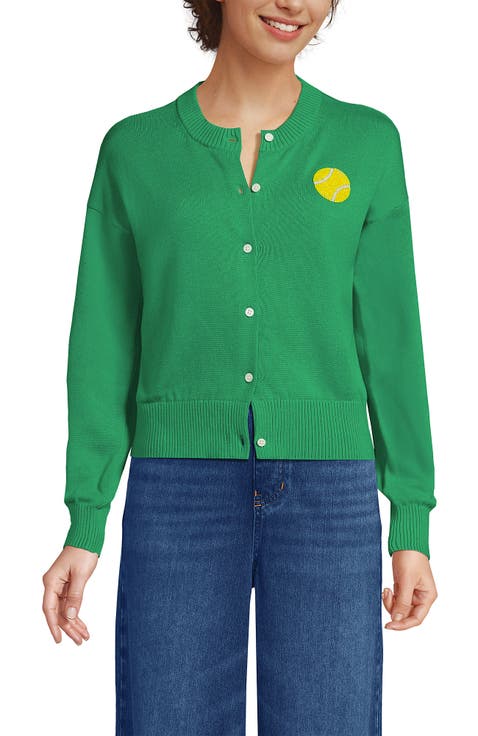 Cotton Embellished Cardigan Sweater