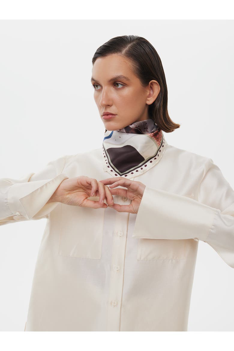 Hand Rolled Floral Print Silk Scarf, Main, color, Print 'the Botanists Gift'