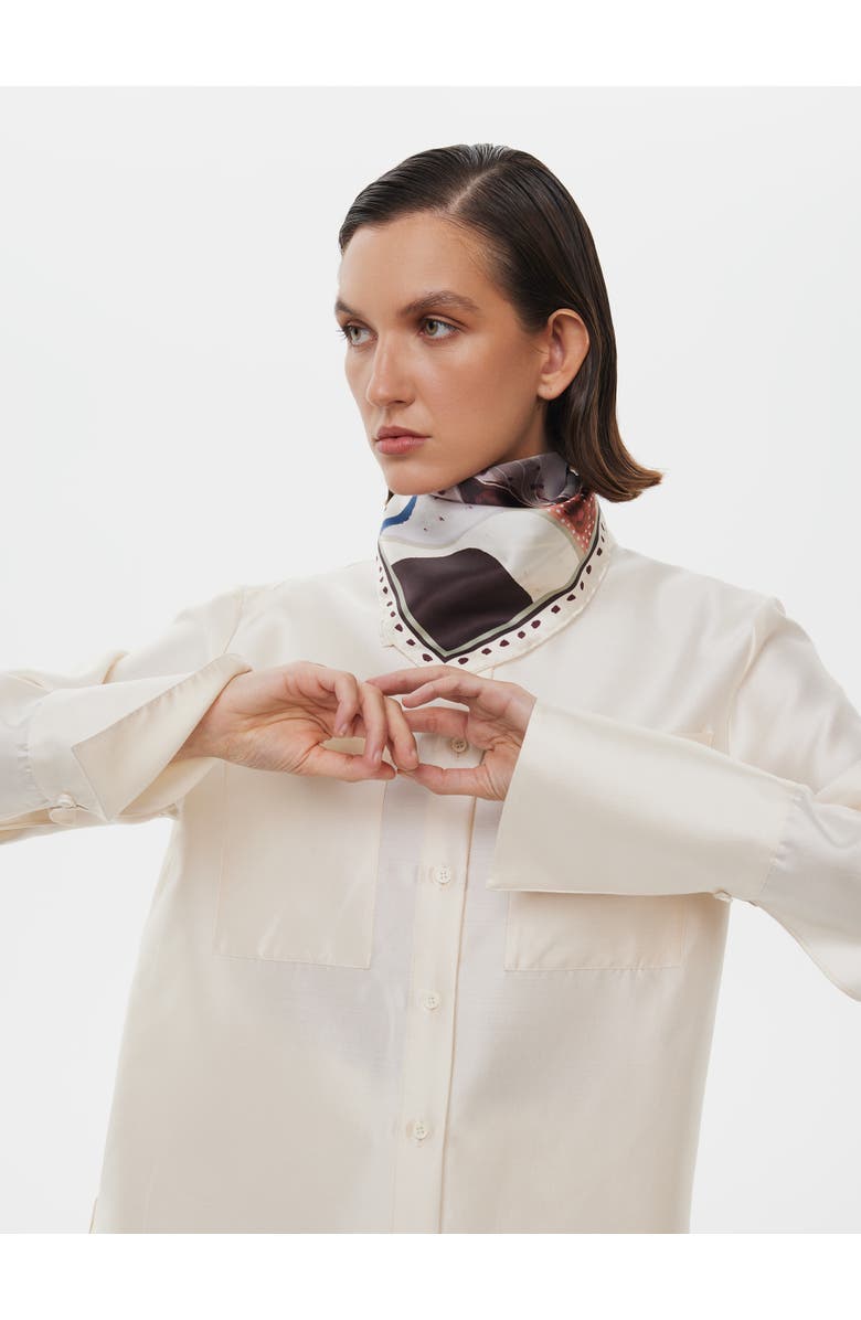 Alas Hand Rolled Floral Print Silk Scarf, Main, color, Print 'The Botanists Gift'