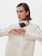 Alas Hand Rolled Floral Print Silk Scarf