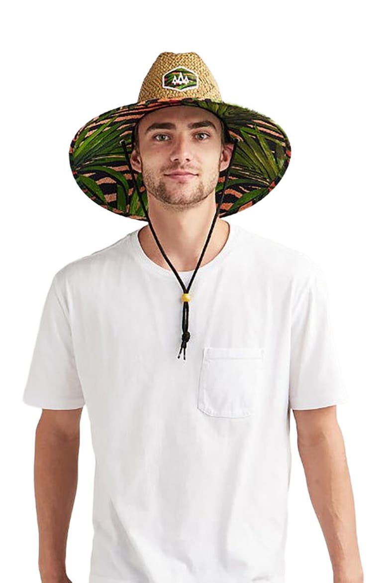Java Straw Lifeguard Hat, Alternate, color, Tiger Palm