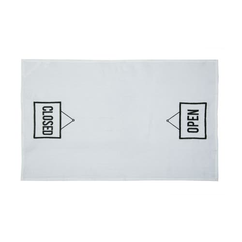 C & F Home C&f Home Open/closed Typography Phrases Embroidered Reversible Kitchen Hand Towel In White