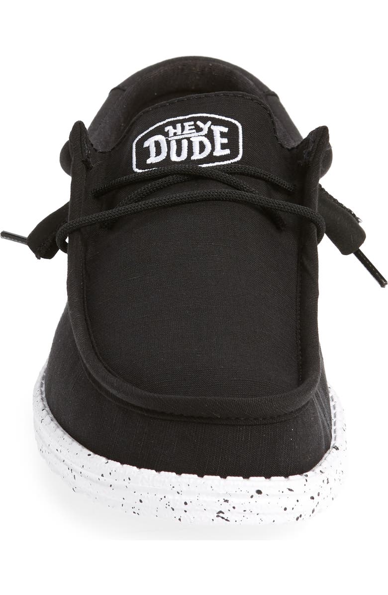 Hey Dude Wally Slub Canvas Slip-On Shoe, Alternate, color, Black