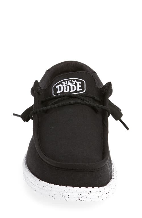 Hey Dude Wally Slub Canvas Slip-on Shoe In Black