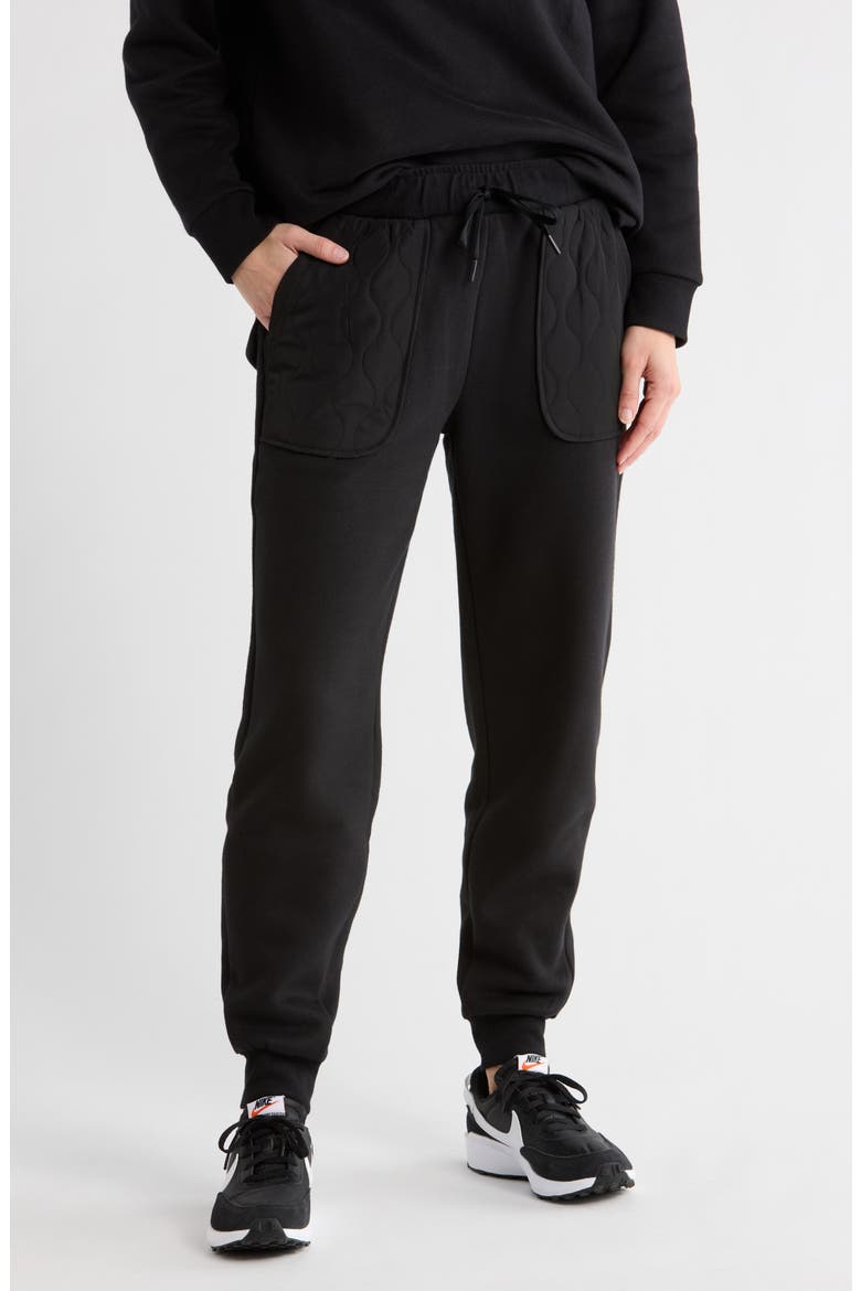 Silicon Fleece Joggers, Main, color, BLACK