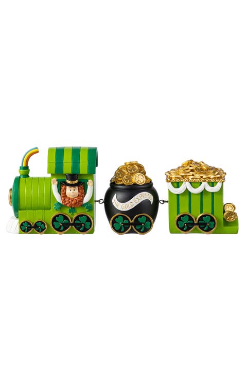 Set of 3 St.Patrick
s Resin Leprechaun Train Table Decor
