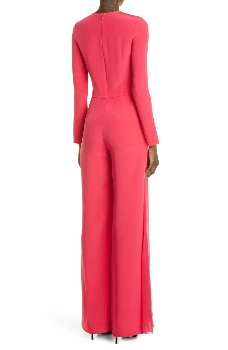 Adam Lippes Wide Leg Long Sleeve Silk Crepe Jumpsuit, Alternate, color,