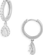 NORDSTROM RACK Pavé CZ Pear Drop Huggie Hoop Earrings